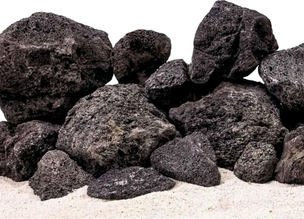 Aquarium Natursteine Lavastein schwarz 1 Stück Größe S 100-300 g
