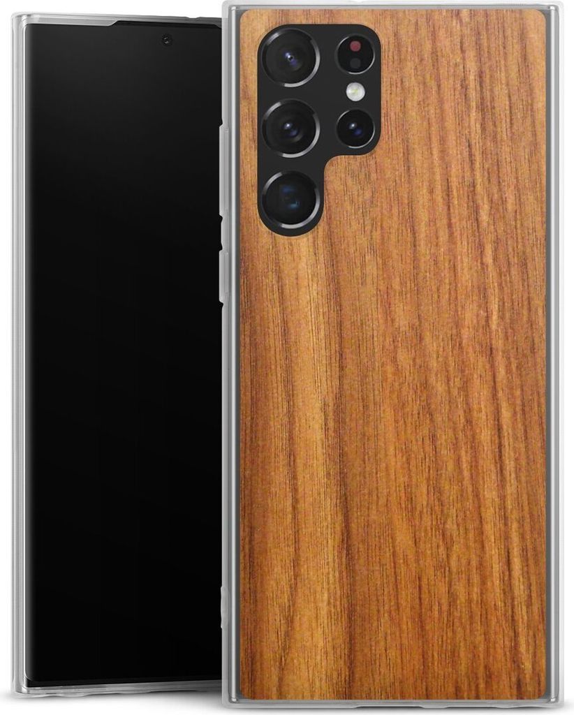 DeinDesign Slim Hülle für Samsung Galaxy S22 Ultra Silikon Case Ultra Dünn Handyhülle Holz Holzoptik Lärche