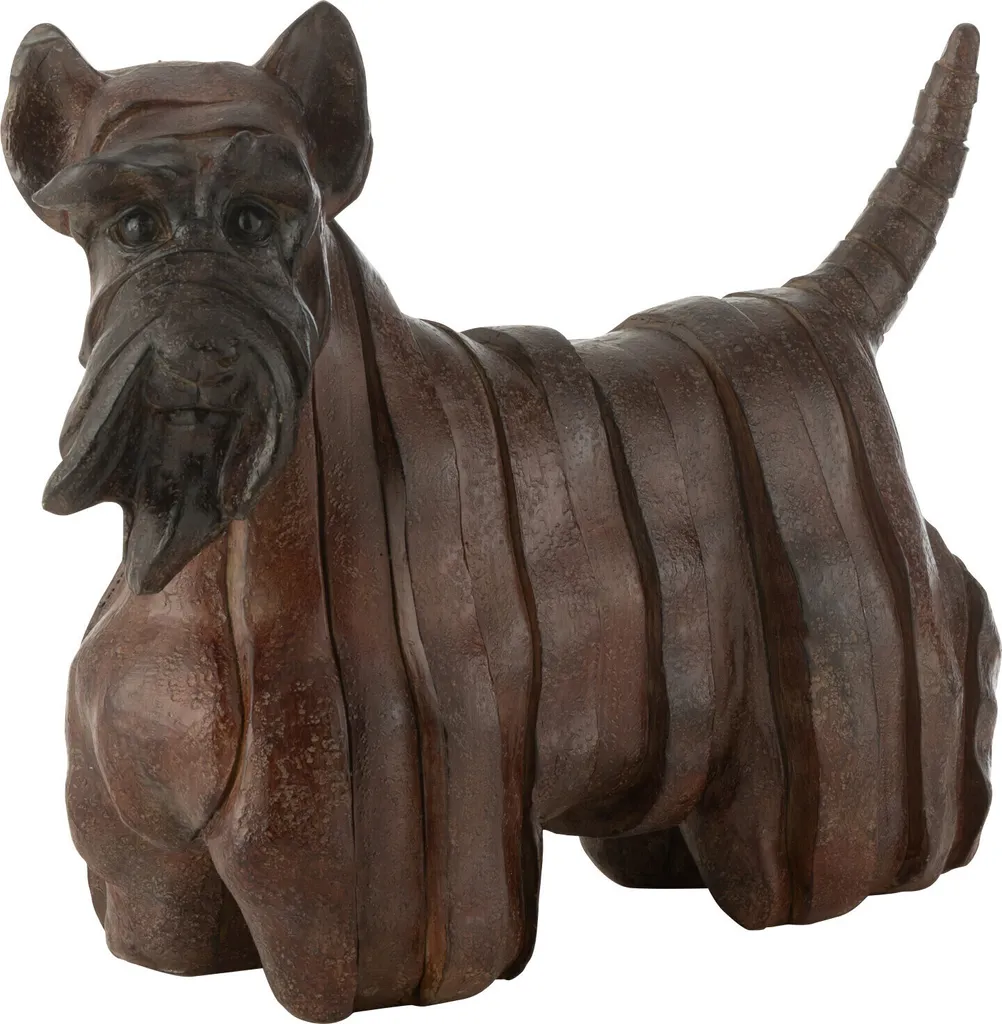 Statue de Chien Terrier Écossais Moderne en Résine Brune J-Line S