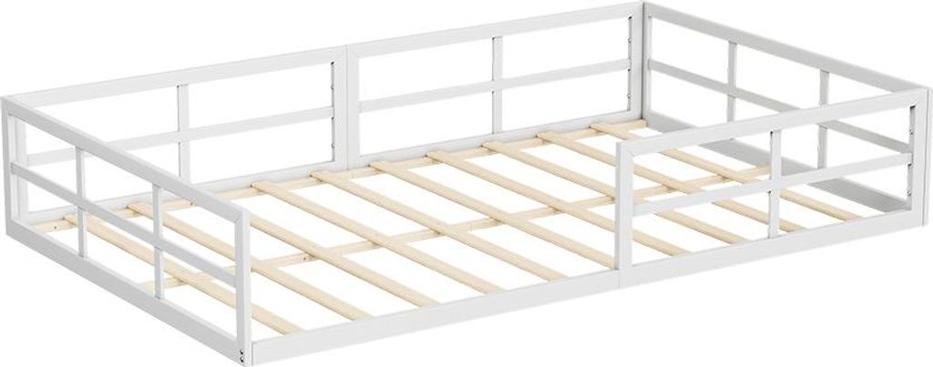Bodenbett aus Metall Vitalispa Minno Weiß 205 x 125 cm ohne Produktbild 