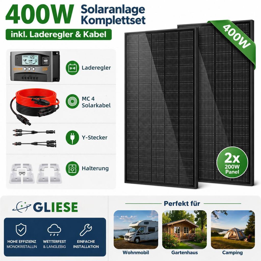 400W zonnepanelen complete set: 2x200W, flexibele TOPCon Productafbeelding 