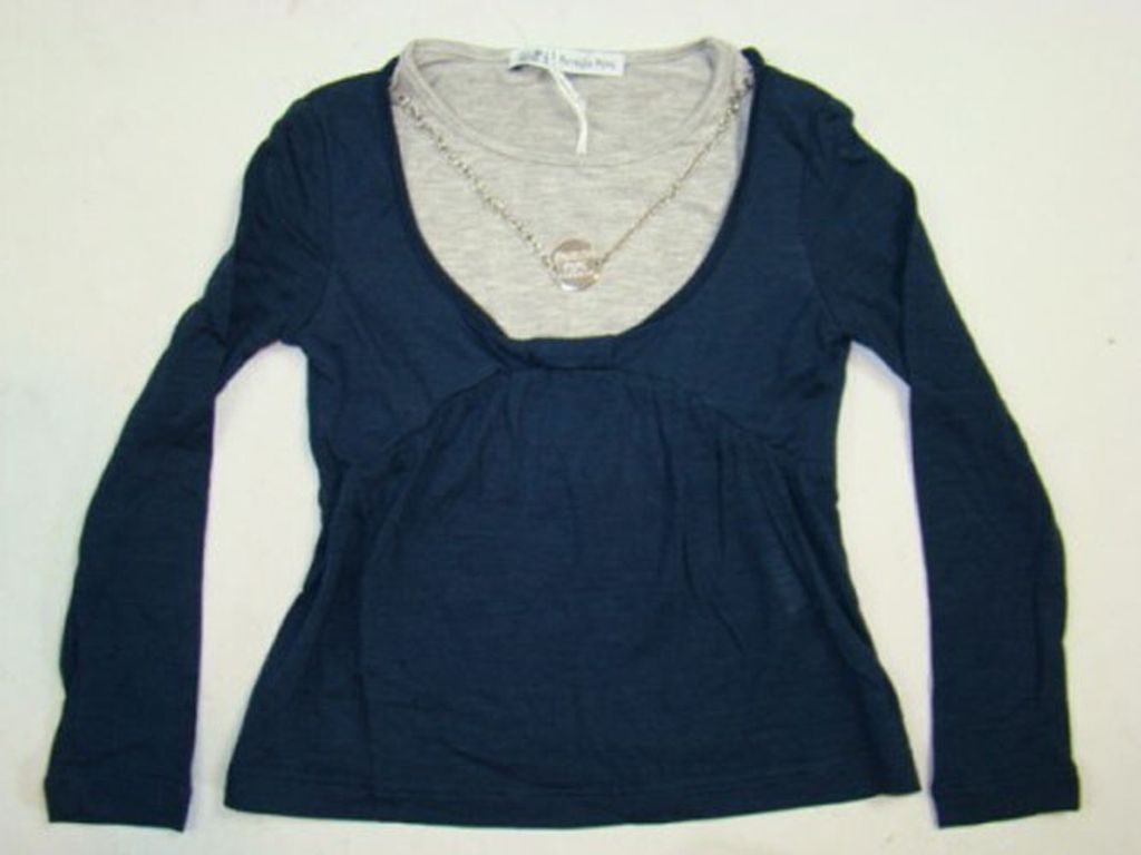 Patrizia Pepe raffiniertes Longsleeve Shirt blau/grau, Größe:104