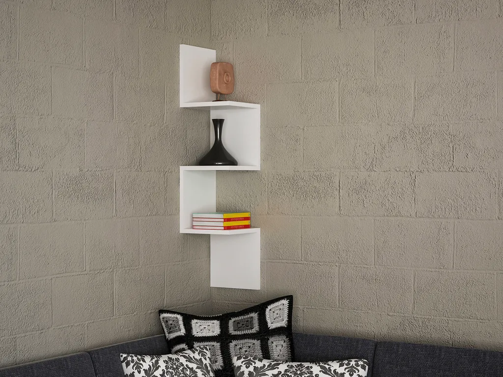 Étagère Murale d'Angle Blanche pour Ranger sans Encombrer votre Mur