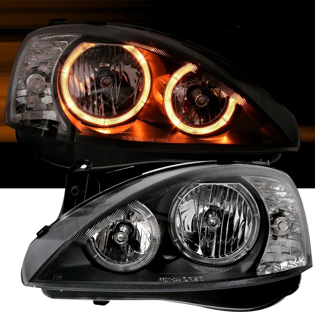Für Opel Corsa C ab 2000-2006 Angel Eyes Scheinwerfer Schwarz LINKS + RECHTS in der Farbe Schwarz von AD TUNING GmbH & Co. KG