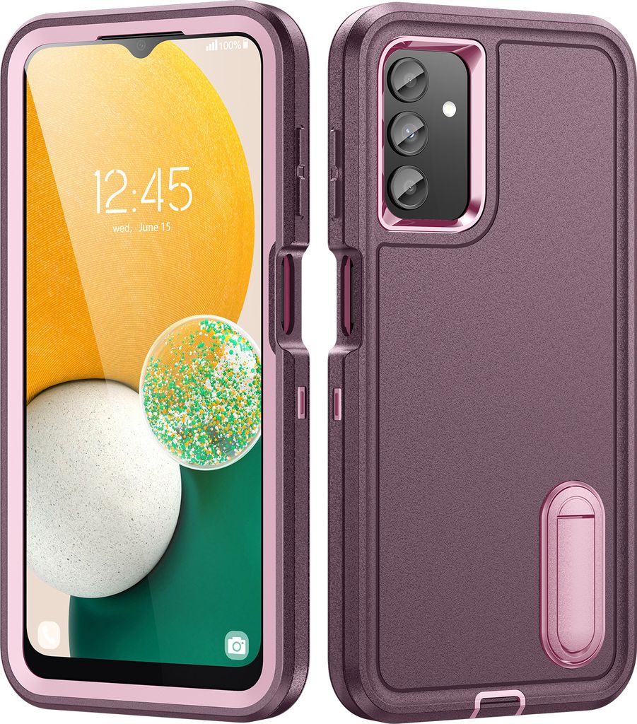 Hülle für Samsung Galaxy A13 4G / 5G / A04S Hybrid Dreilagige Robust Stoßfest Schwerlast Schutzhülle mit Ständer Lila