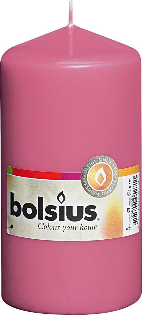 Sklenená sviečka 130/68 mm zabalená v celofáne, fuchsiová Obrázok produktu 