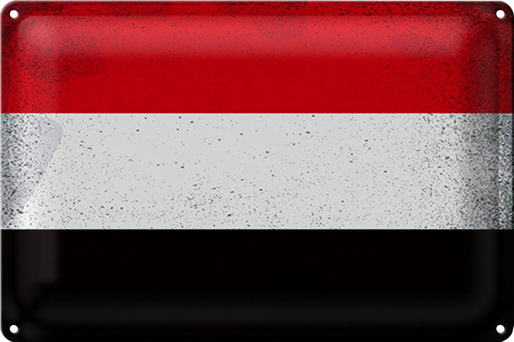 Blechschild Flagge Jemen 30x20cm Flag of Yemen Vintage