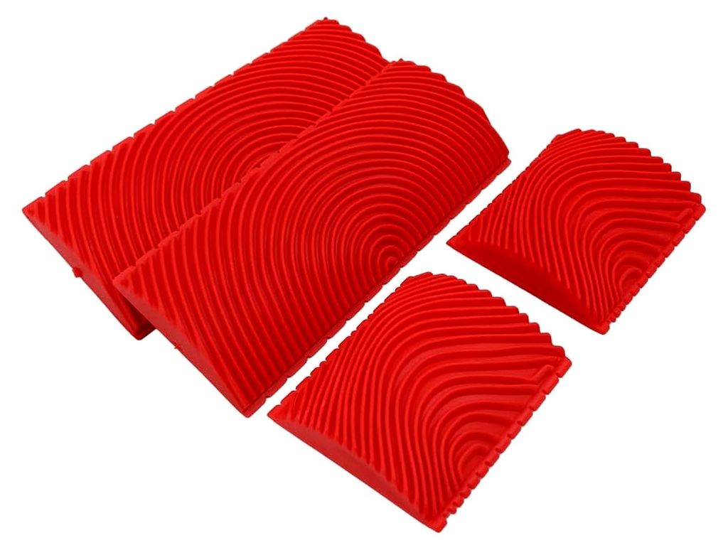 4 Stück Gummi-Werkzeug zur Imitation von Holzmaserung Farbroller Pinsel Textur für Wanddekoration