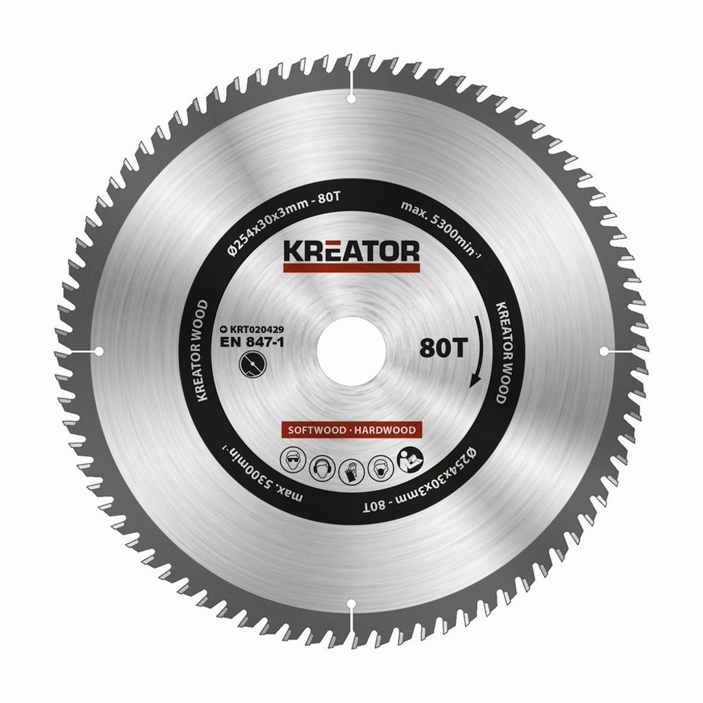Tarcza pilarska Ø 254 x 30 x 3 mm 80 zębów Tarcza pilarska Zdjęcie produktu 