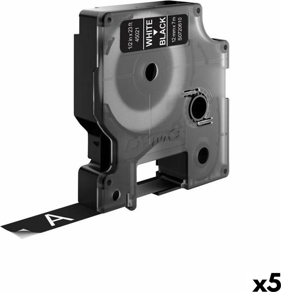 Etichette Dymo D1 45021 12mm Bianco/Nero - Organizzazione Professionale