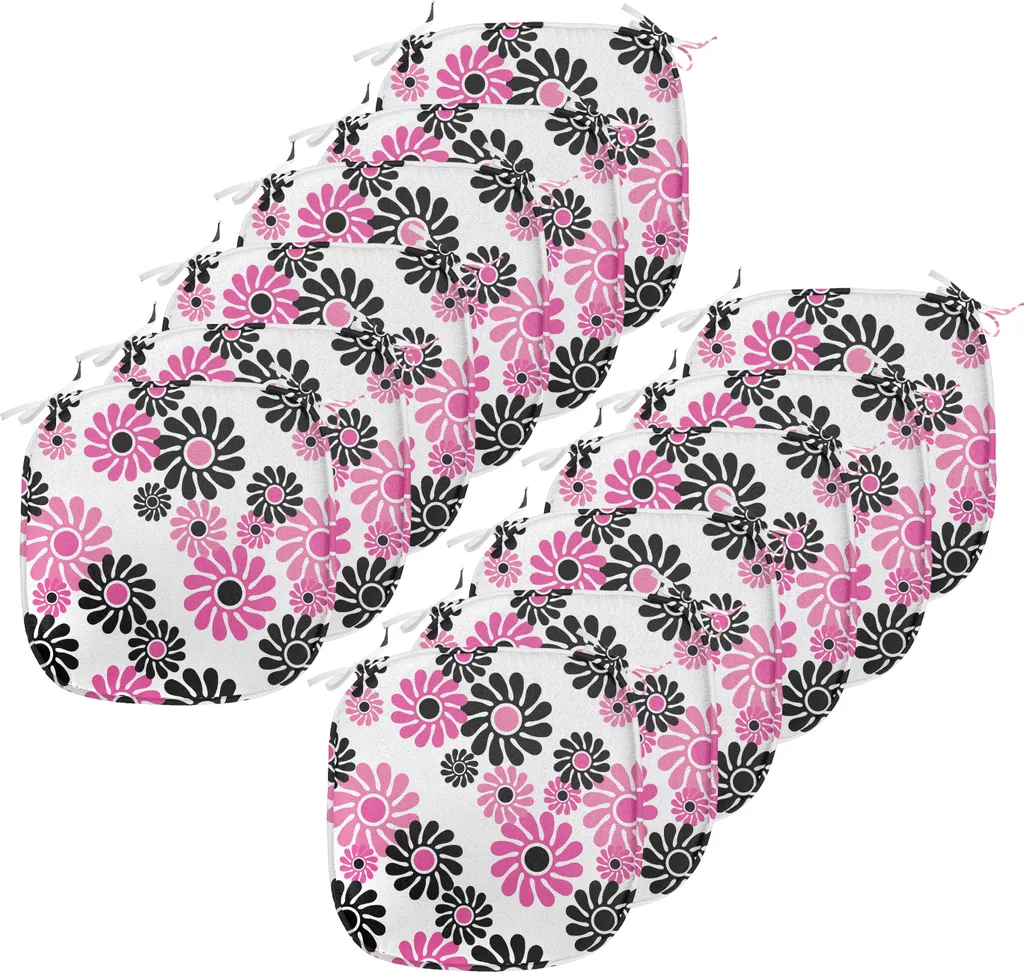 Stock 12 Cuscini Sedie 40x40 ABAKUHAUS Impermeabili Rosa e Nero