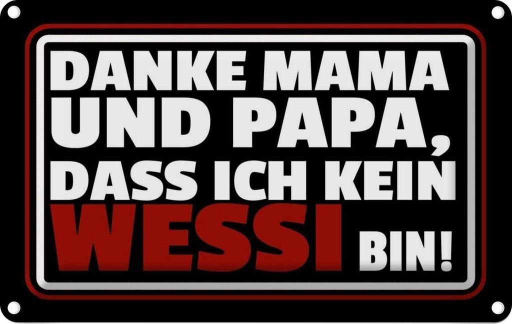 vianmo Blechschild 20x30 cm Danke Mama dass ich kein Wessi Spruch Zitat