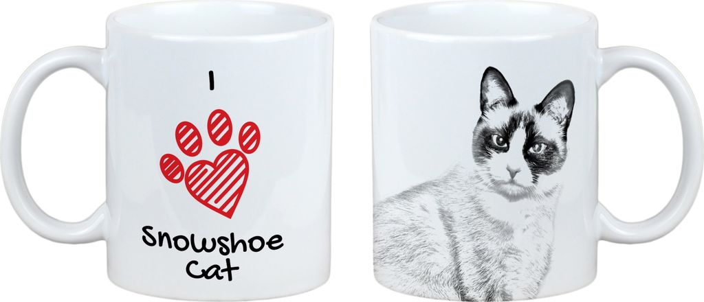 Schneeschuh - Tasse mit Katze, entzückende Tasse mit Grafik, Geschenk mit Ihrem Foto von der Marke Art-Dog