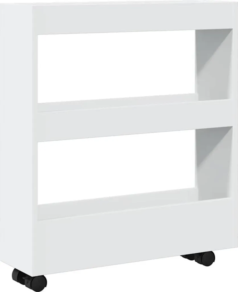 Carrello Portaoggetti Slim vidaXL Bianco Legno - Design Minimal 3 Livelli