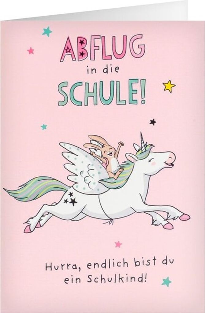 Schulanfangskarte - Einhorn