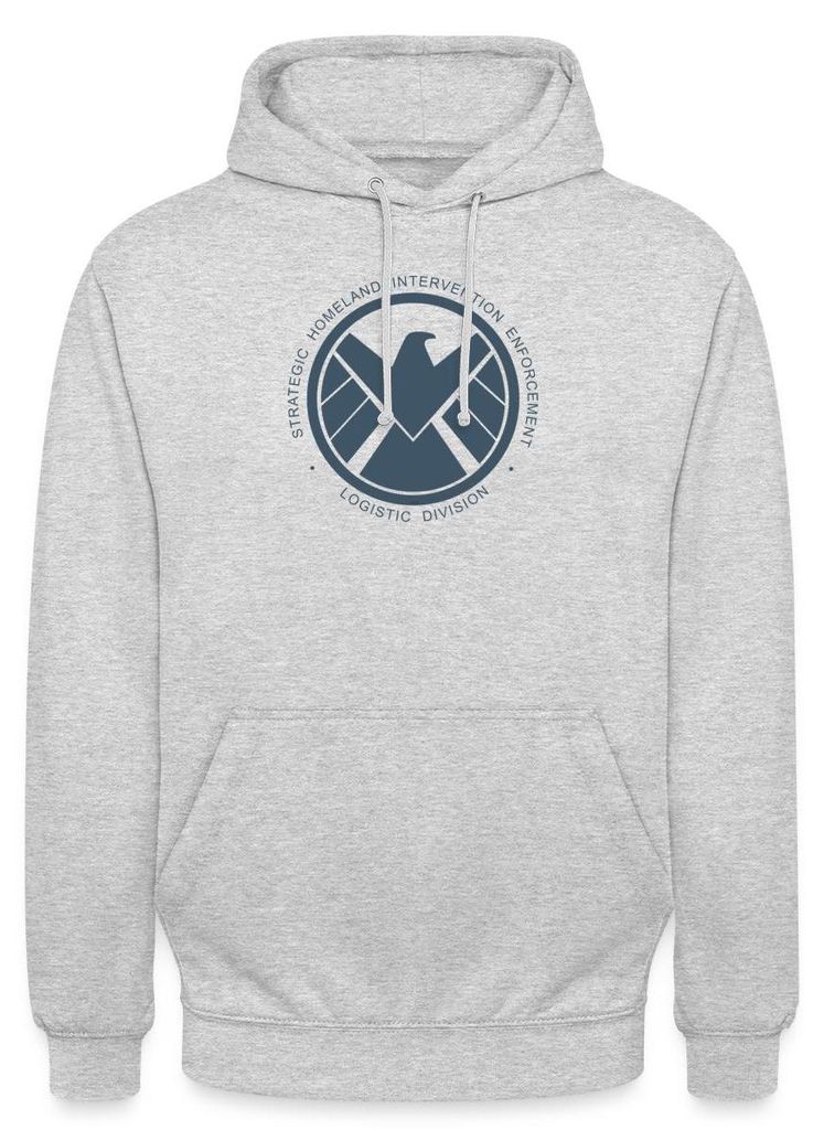 Spreadshirt Avengers Iron Man Stark Industries Uni Hoodie, S, Hellgrau meliert