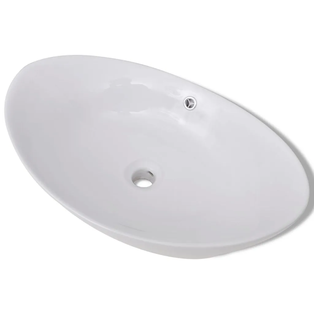 Lavabo Ovale in Ceramica vidaXL 59x38,5 cm - Arredo Bagno Design