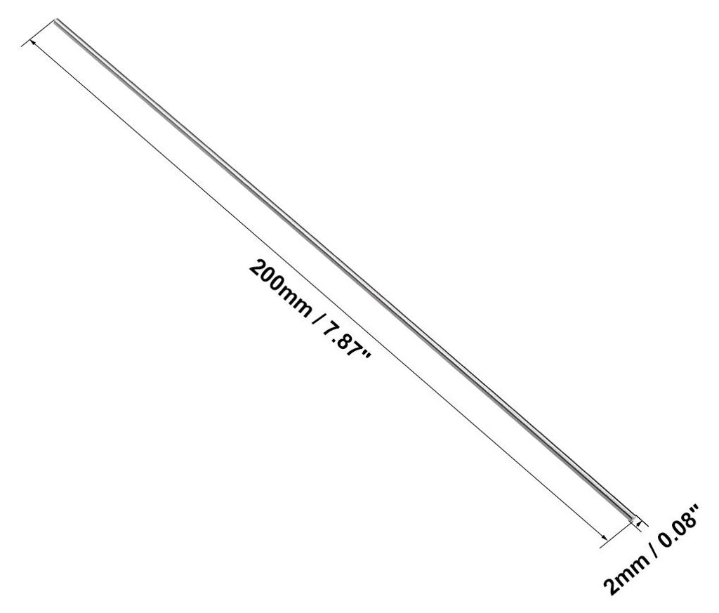5Stk. Rund Stahlstange 2mm HSS Drehmaschine Stangenmaterial Werkzeug 200mm Lang fš¹r Wellen Zahnrad Bohrmaschine Drehende Miniaturachse Zylinders...