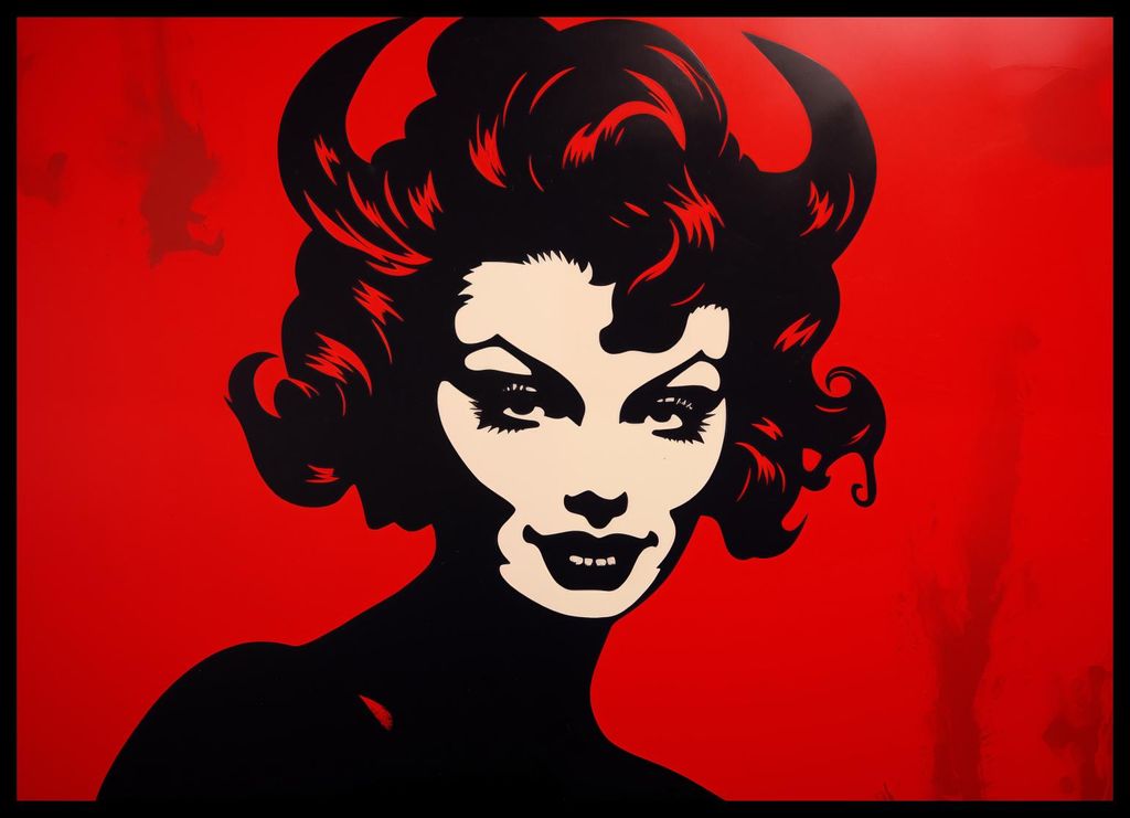 Plakat 70x50cm Rote Teufelin