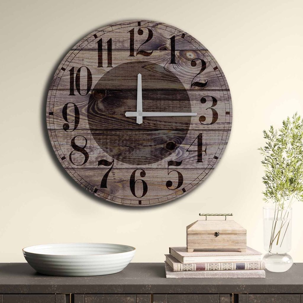 Opviq, 5050MS-038, Wanduhren, Mehrfarbig, MDF, 50 x 50 cm