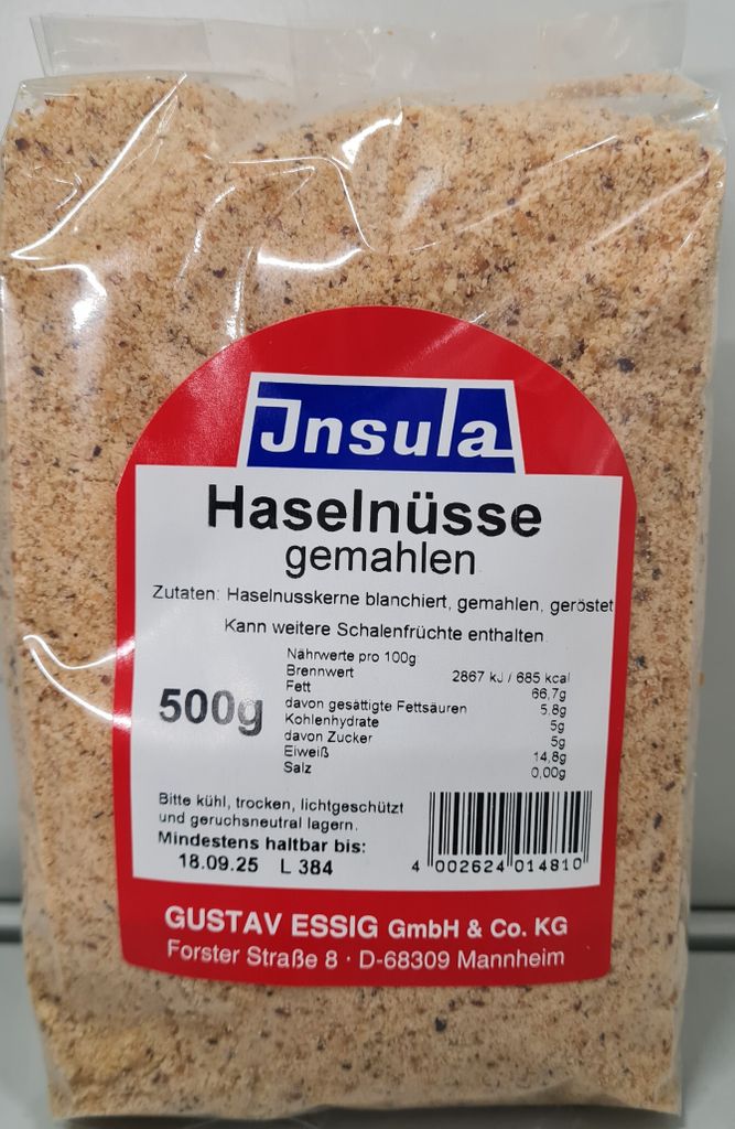 Insula Haselnüsse Gemahlen 500 g Produktbild 