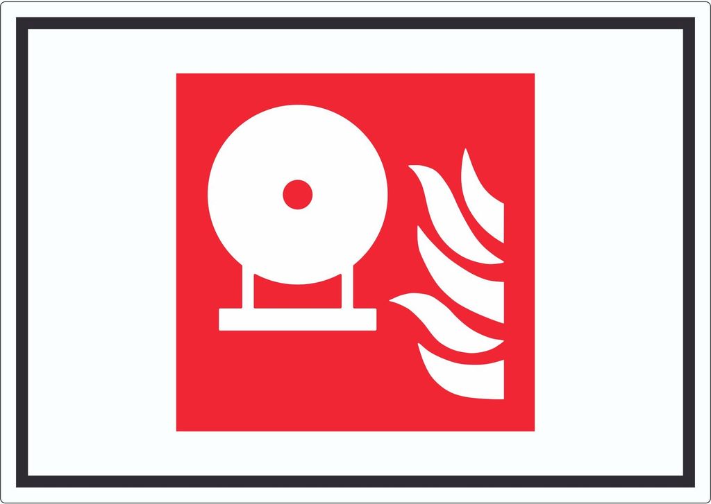Fest eingebaute Feuerlösch-Flasche Symbol Aufkleber A3 (297x420mm)