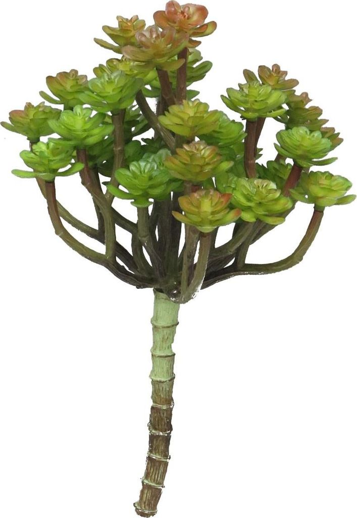 artplants.de Deko Echeveria macdougallii ULUO auf Steckstab, grün-rot, 19 cm - Künstliche Echeveria Pflanze