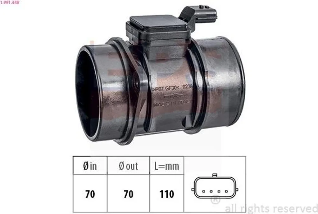 Débitmètre d'Air pour Renault Juke 1.5 dCi dès 2010 - Capteur de Flux