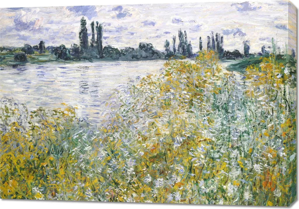 Tableau Monet Île aux Fleurs 100x70 - Déco Salon Ambiance Paisible