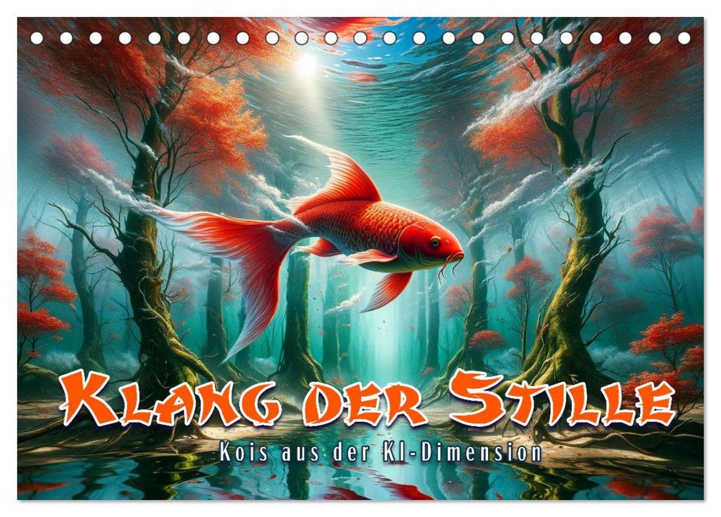 Klang der Stille - Kois aus der KI Dimension (Tischkalender 2027 DIN A5 quer), CALVENDO Monatskalender