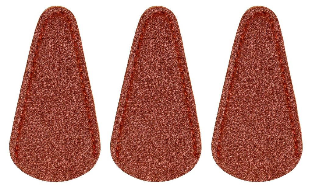 3 Stück Scherenschutzhüllen, 2,9" x 1,5" Scherenabdeckungen aus Kunstleder, tragbare Sammeltaschen für Augenbrauenformung, Rotbraun