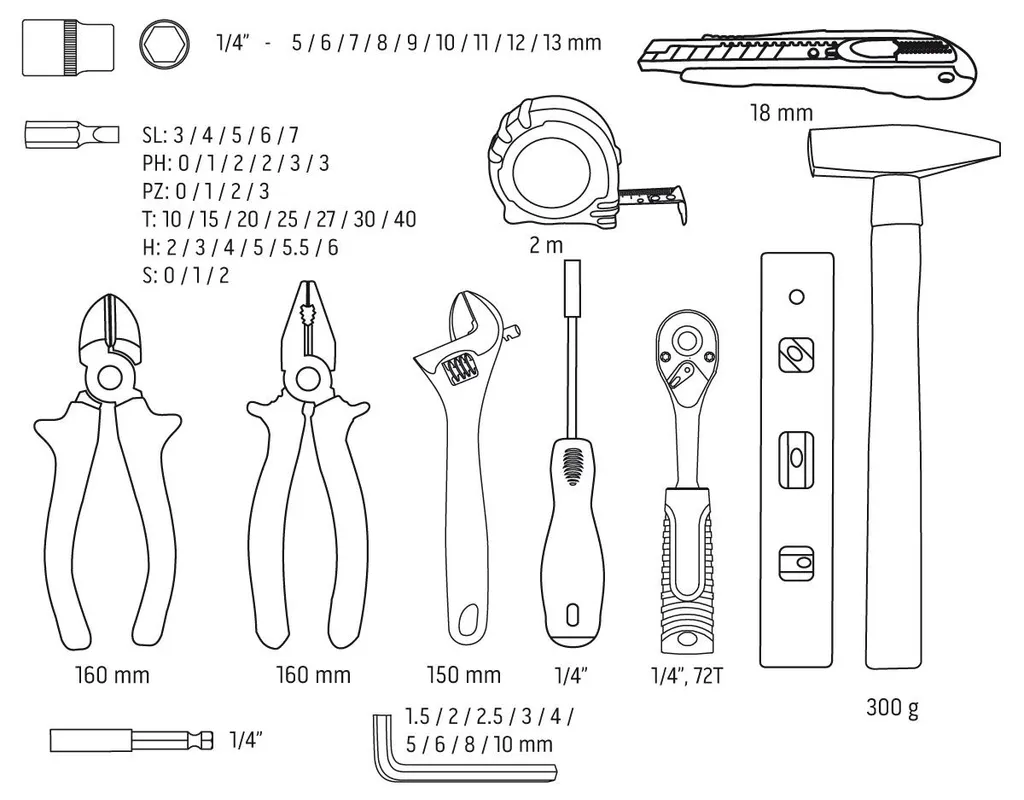 NEO TOOLS Jeu de 60 outils de bricolage complet avec coffret robuste - 3