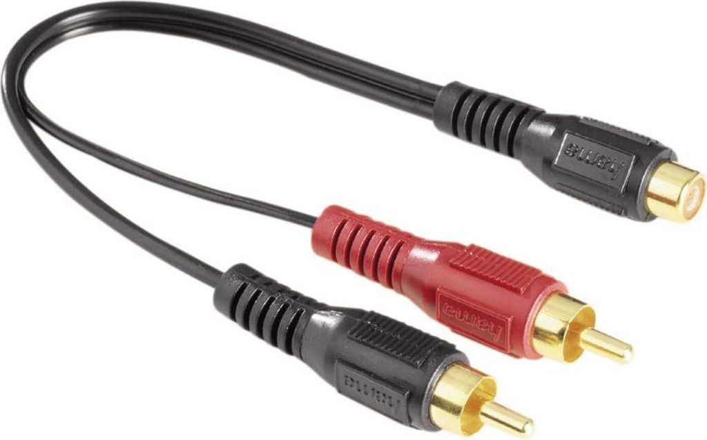 Subwoofer-Adapter 2x Cinch-Stecker auf Cinch-Kupplung