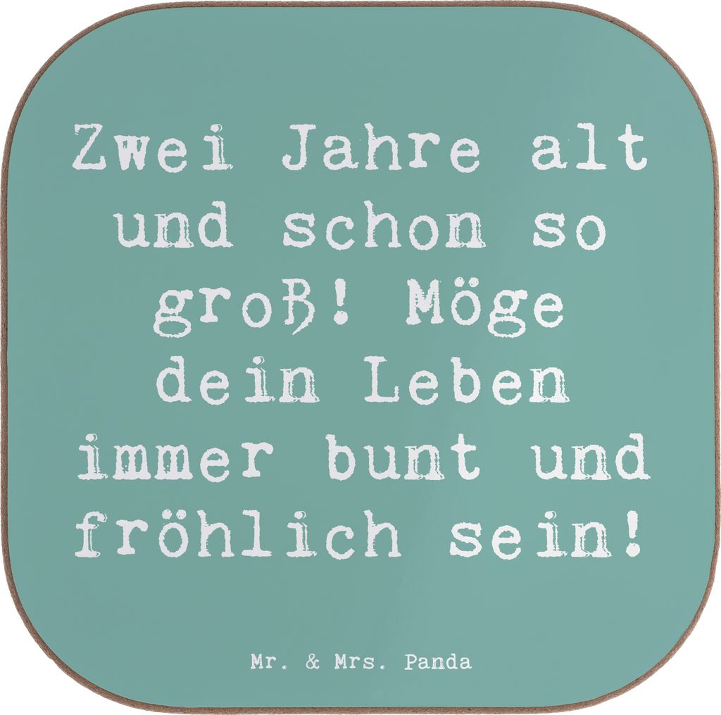 Mr. & Mrs. Panda Untersetzer für Gläser Spruch 2. Geburtstag - Meeresbrise - Geschenk, Alter, Tassen, großer Meilenstein, Happy Birthday, Kinder...