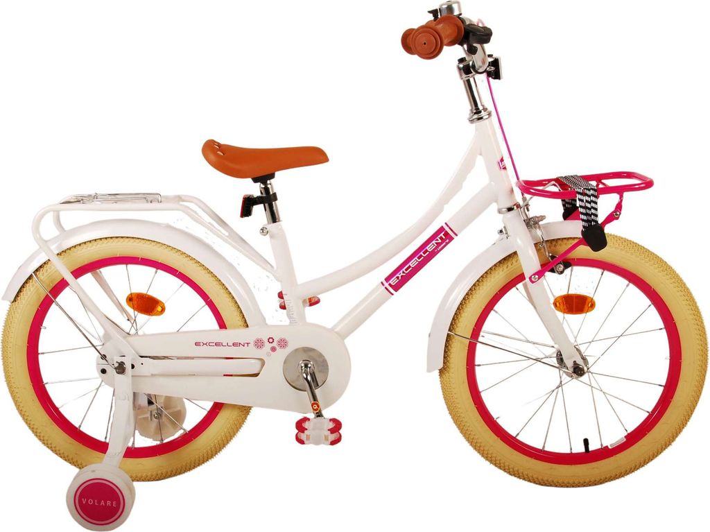 Volare Excellent Kinderfahrrad - Mädchen - 18 Zoll - Weiß - Produktbild 