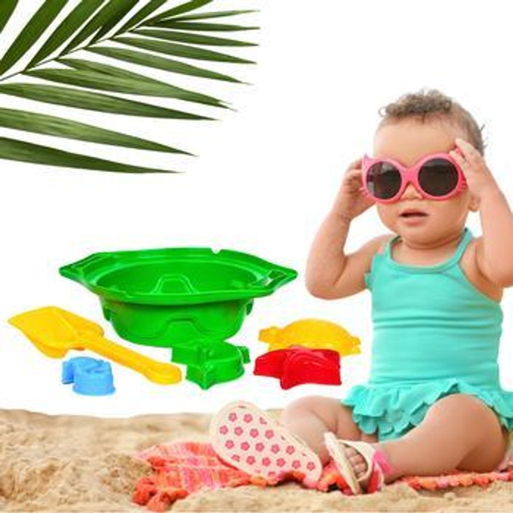 Sandset für Kinder - Glätteisen, Spatel, bunte Formen