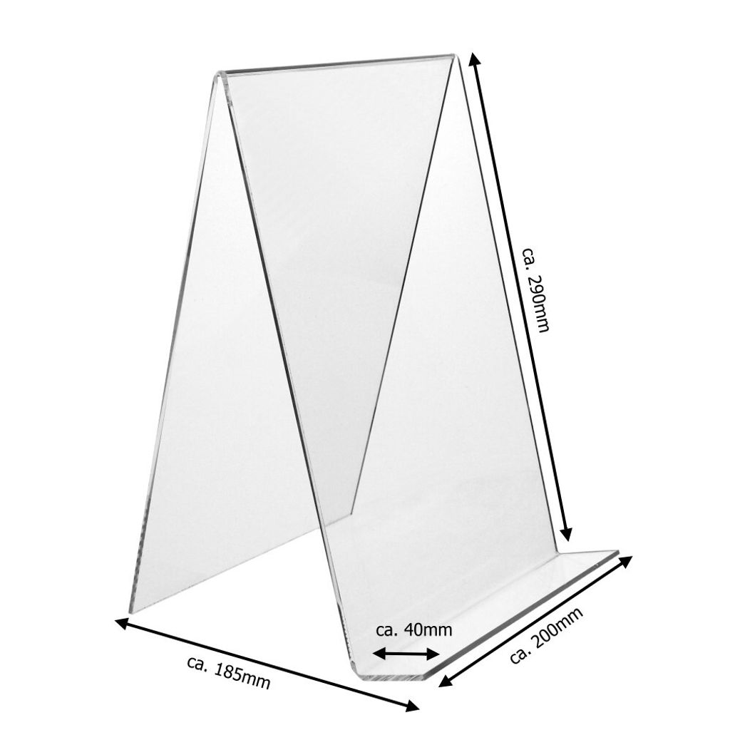 2x Acryl Buchstützen 10x10x13 Cm - Klare Stützen Für Bücherregal