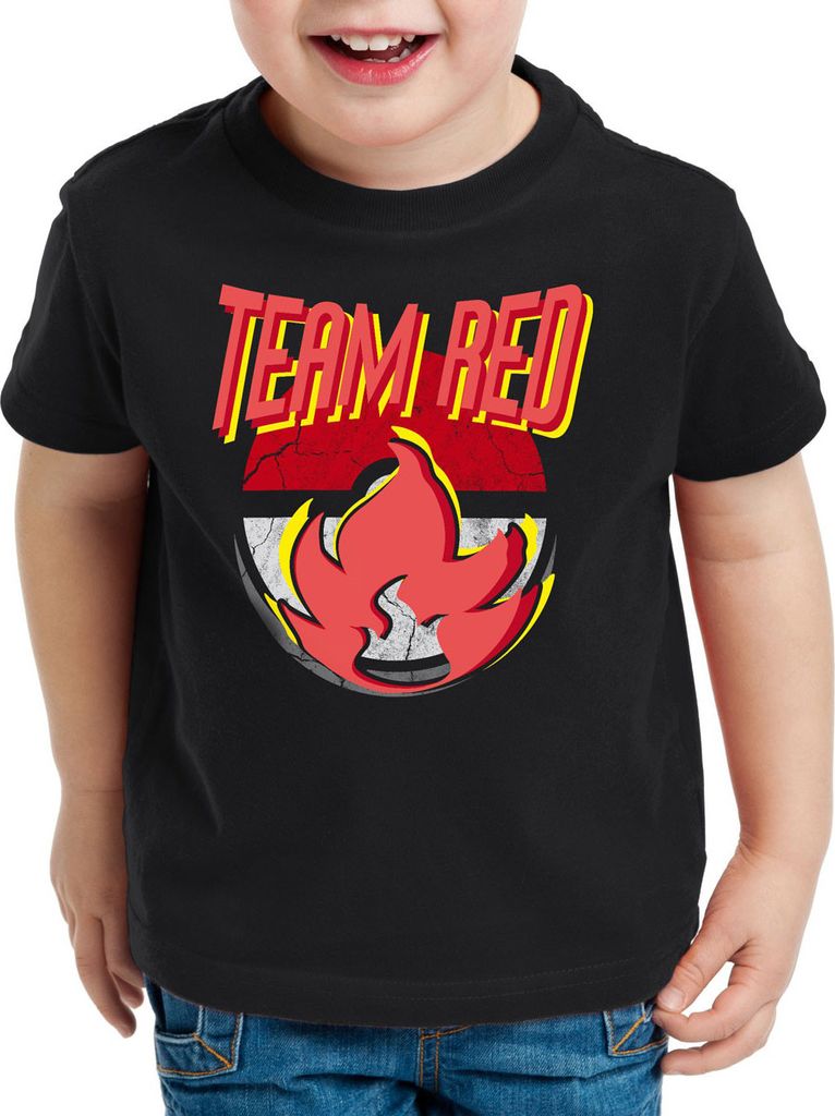 BaumwolleCloud TEAM RED Kinder T-Shirt Team Rot Wagemut Feuer Valor