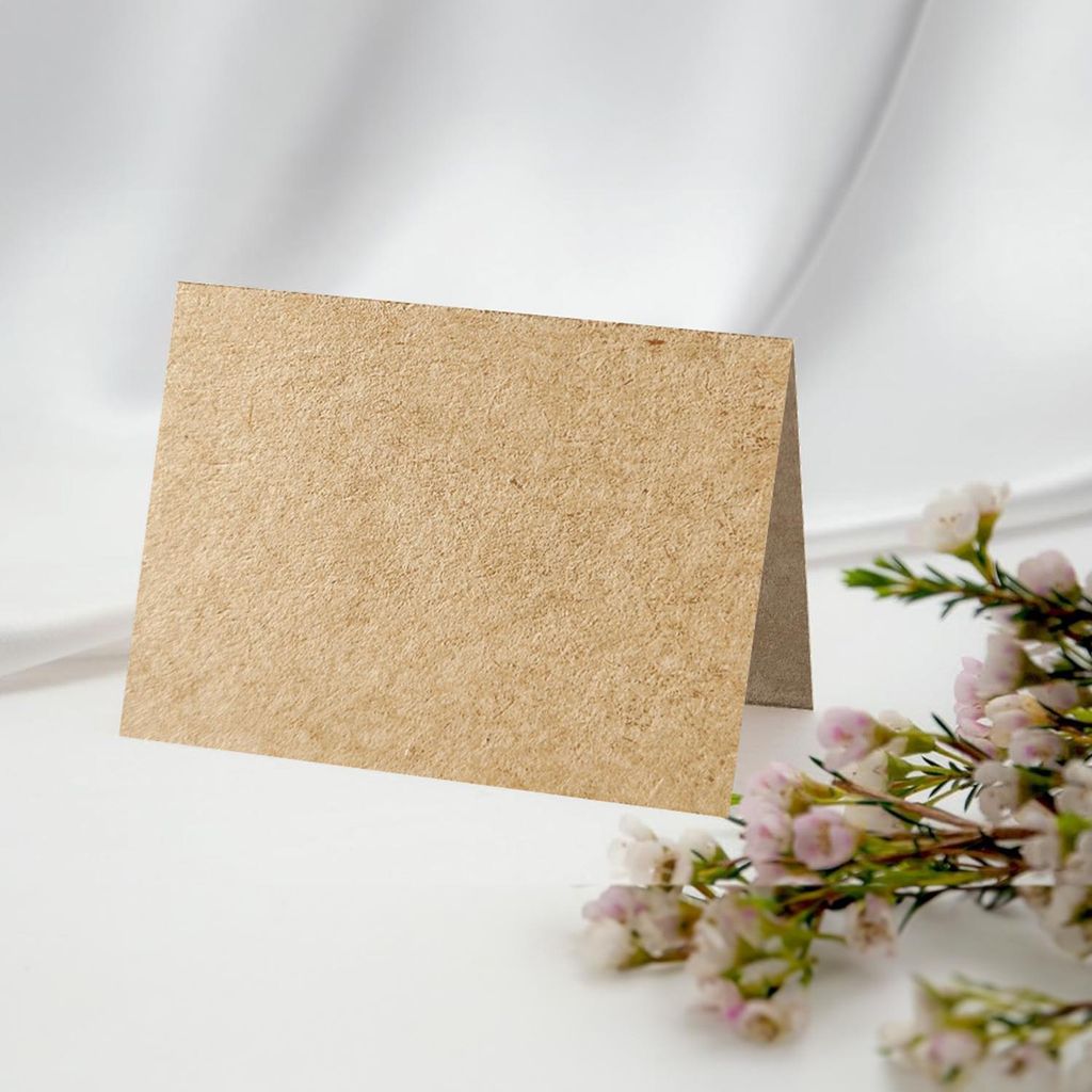 50 Tischkarten Blanko Kraftpapier, Rechteckig Braune DIY Produktbild 