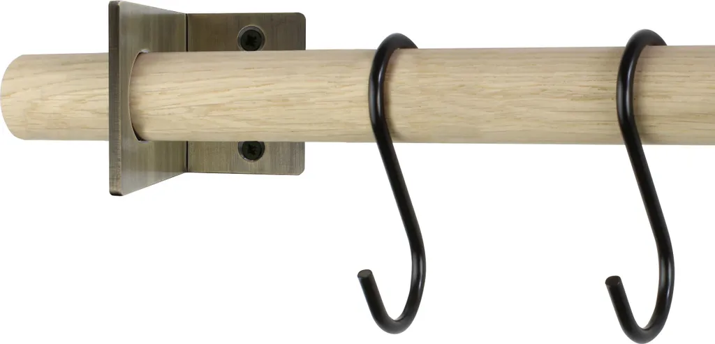 Set Appendiabiti a Parete Oro Antico e Legno Rovere 130 cm KNIC