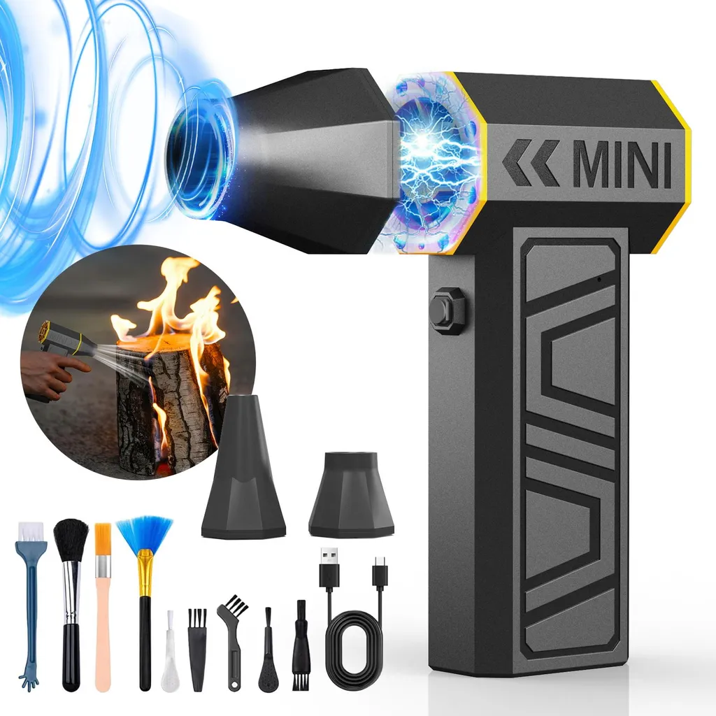 Ventilateur à main portable avec buses interchangeables charge rapide - 3