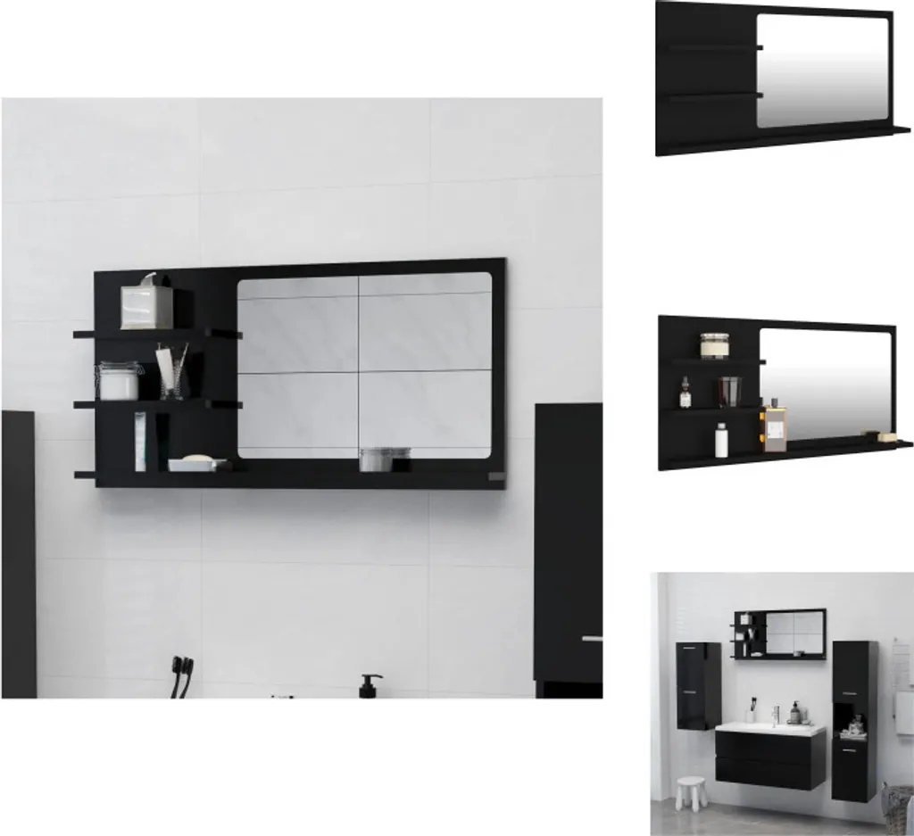 Miroir de toilette noir 90 cm pour organiser sa salle de bain design