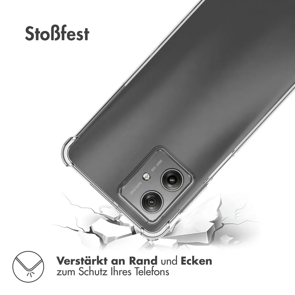 JDXHFF Cover Compatibile con Motorola Moto G54 5G / Moto G64 5G (6.5) Trasparente e 2 Pezzi Pellicola Protettiva in Vetro Temperato - Bumper Custodia Morbido Silicone Protettivo TPU Case Clear