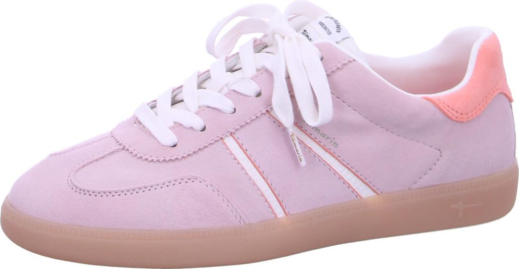 Tamaris Damen Sneaker Lowcut im Retro Look mit Leder und Wechselsohle 1-23624-43, Größe:39 EU, Farbe:Rosa