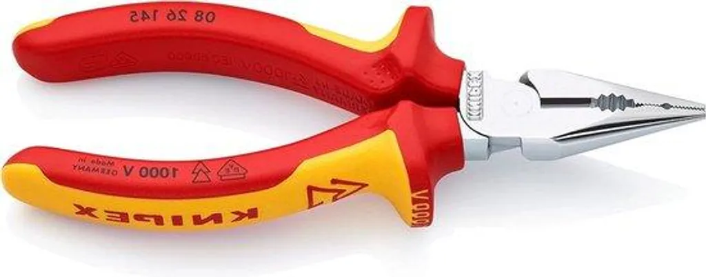 Pince VDE 145 mm isolée avec finition chromée pour électricien expert