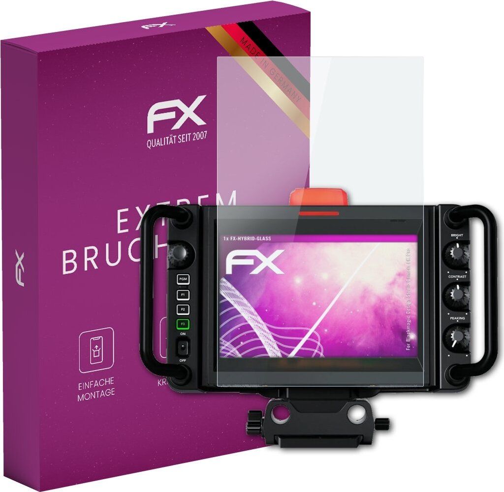 atFoliX FX-Hybrid-Glass Displayfolie kompatibel mit Blackmagic Design Studio Camera 6K Pro Glasfolie