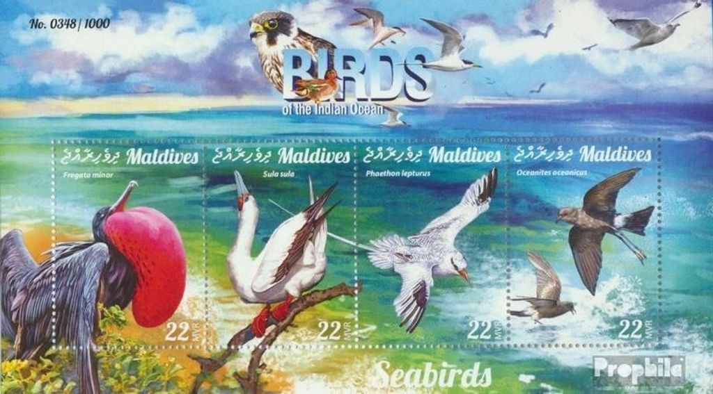 Briefmarken Malediven 2015 Mi 6095-6098 Kleinbogen (kompl. Ausg.) postfrisch Seevögel