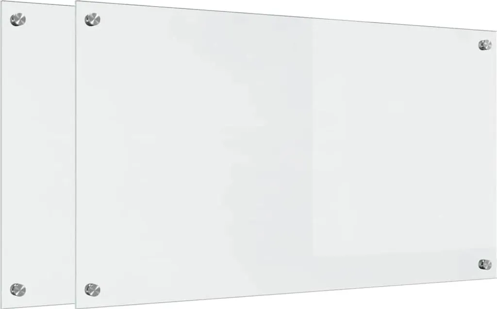 Dos de cuisine en verre trempé transparent 90x50 cm lot de 2 pièces
