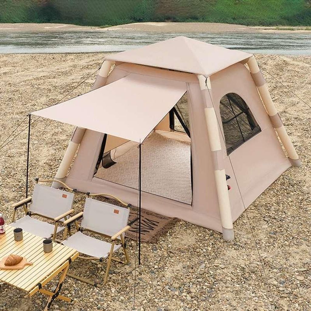 Aufblasbares Zelt,Automatisches Campingzelt,420D Oxford Wasserdicht,Großraum Familienzelt,Schnellaufbau Outdoor, mit Isomatte