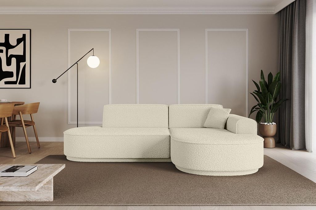 ALTDECOR Ecksofa in L-Form MARI-L1-v3 - 243x171x83 cm Beige - Corner Sofa Bett Eckcouch Couch Wohnlandschaft Cauchsofa